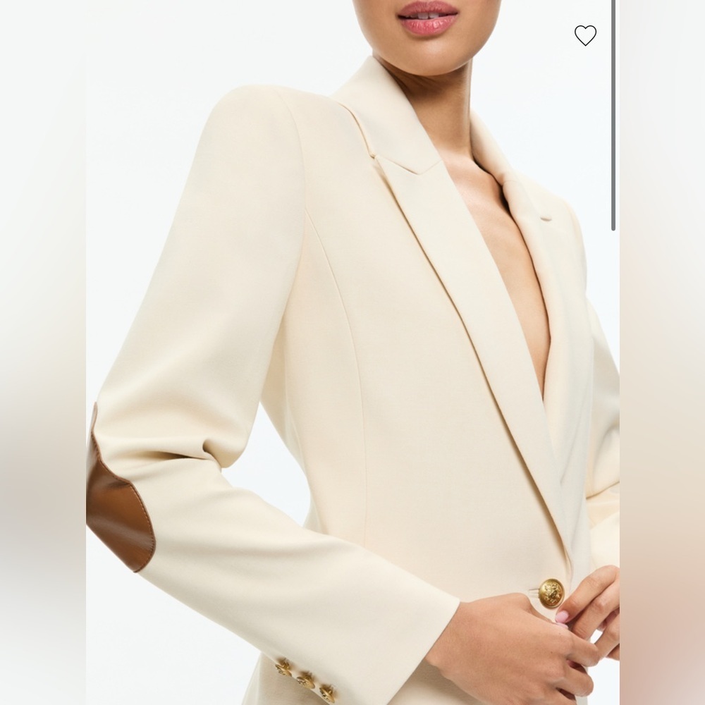 Alice + Olivia Billie Elbow Patch Boxy Blazer/Size Small - Picture 2 of 15